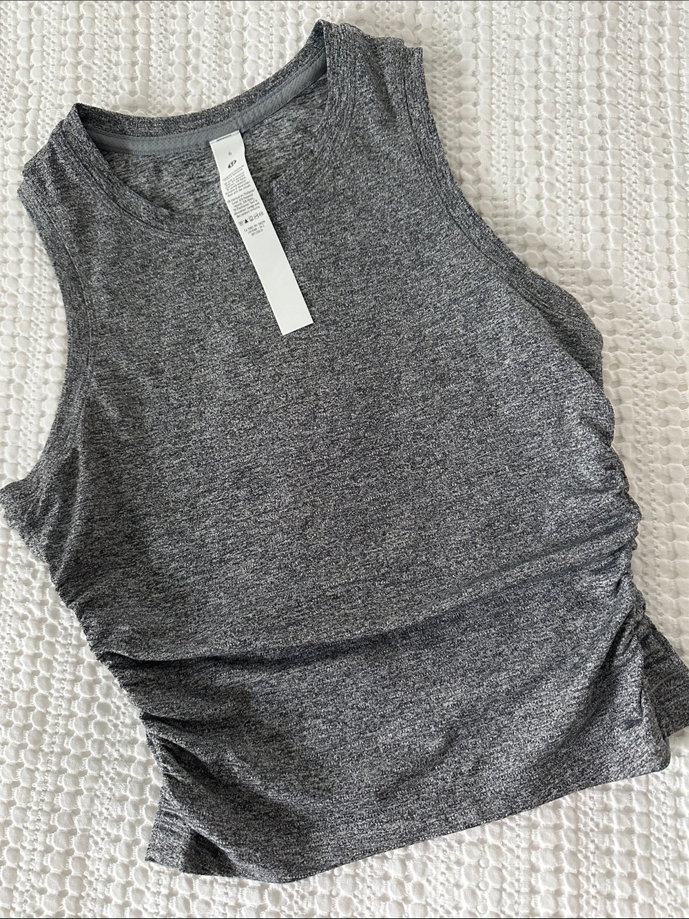 lululemon Heathered Charcoal Ruched Tank